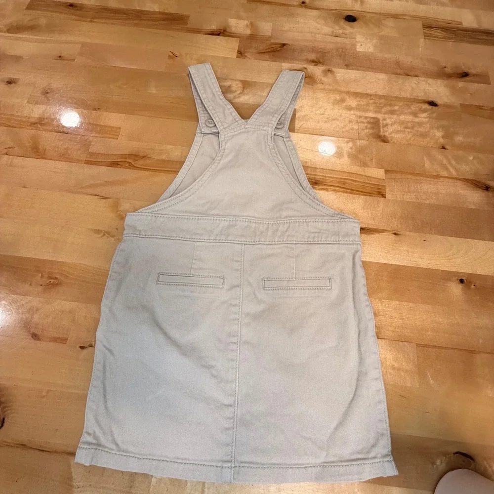 The Childrens Place Overall Dress Girls 4T Khaki Excellent Button Front Jumper